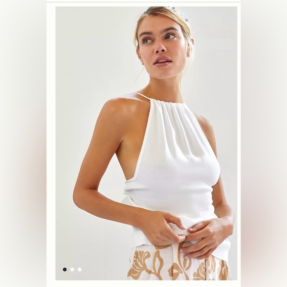 Cloth & Stone White Sleeveless Top with Back Tie | Medium - Picture 1 of 6